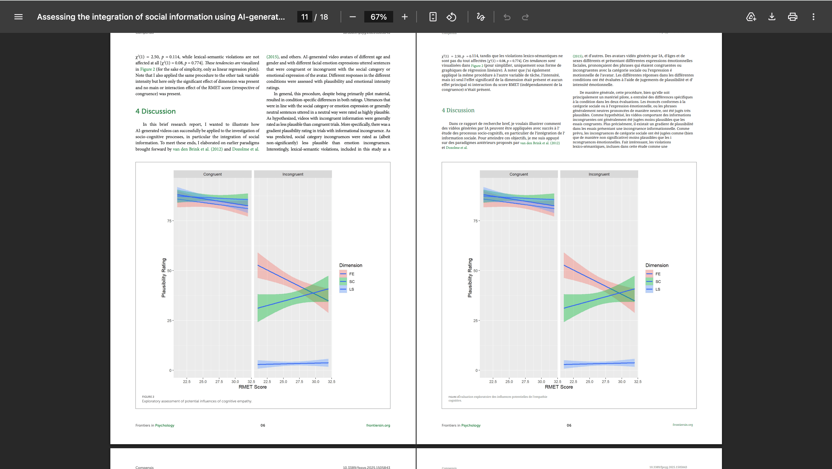 English and French research pages with a chart, two columns, heading, and page footer preserved