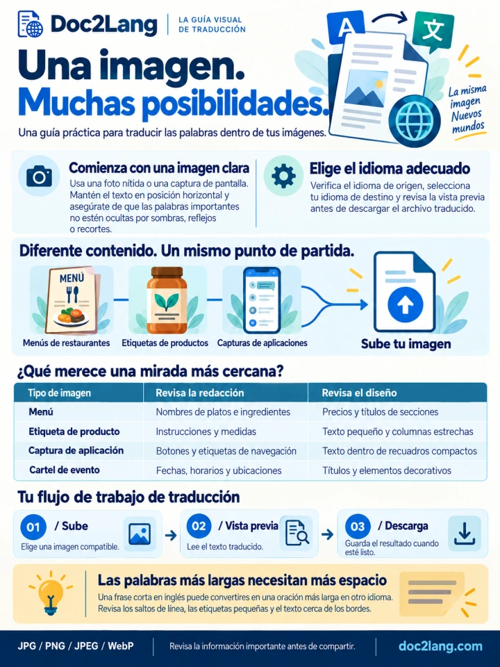 El mismo póster traducido del inglés al español con Doc2Lang Pro
