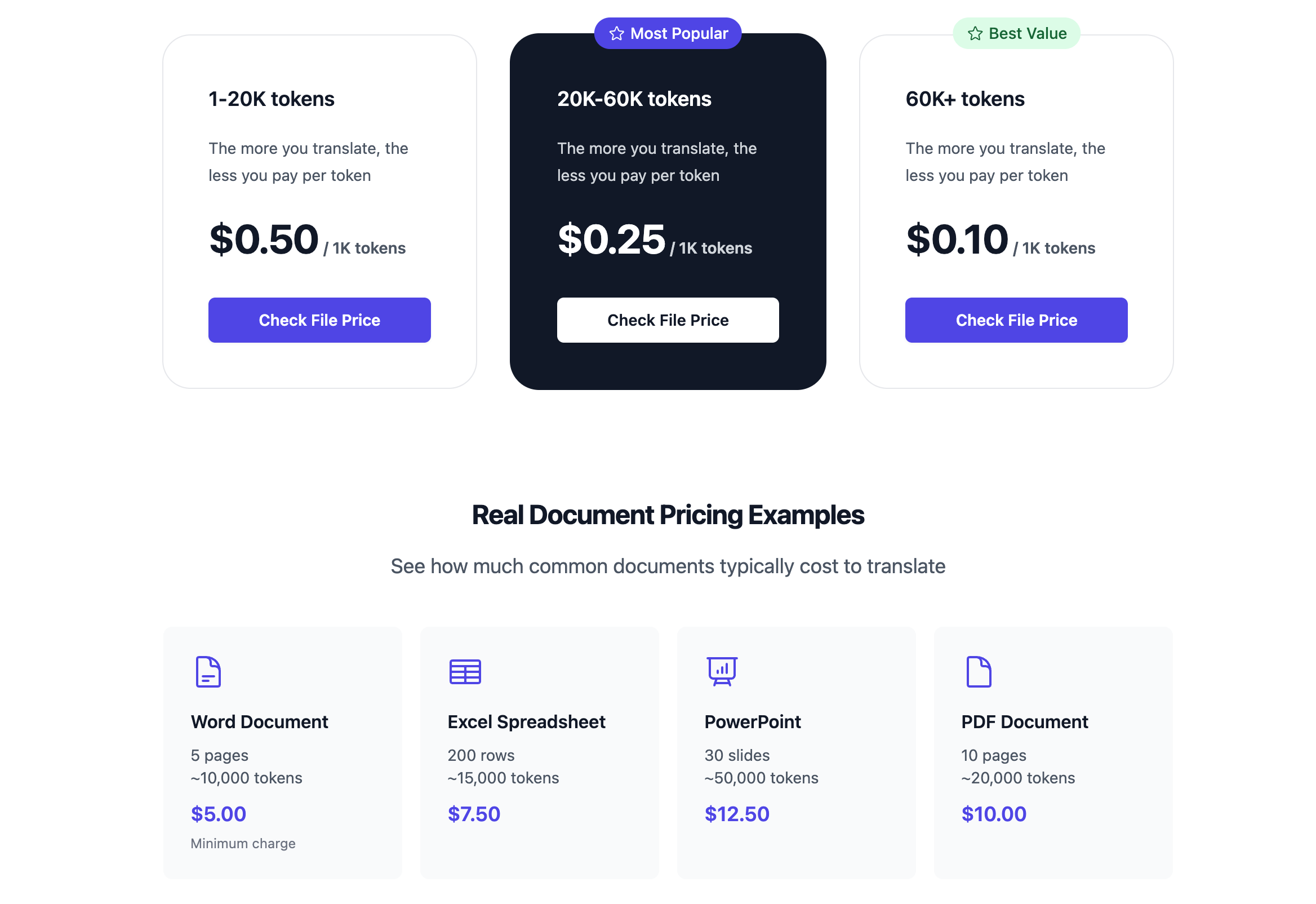 Doc2Lang 定价页面